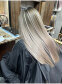 #バレイヤージュ#グレージュカラー#ボブウルフ#ココアベージュ