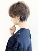 前髪あり耳掛け丸みくびれショートボブ20代30代40代50代(蘭)