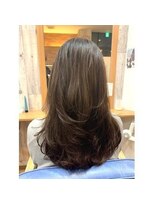 ヘアーズ ベリー 二日市店(hairs BERRY)&nbsp;BERRY＿くすみブルー＿ふんわりパーマ＿ミニウルフ_20代30代40代