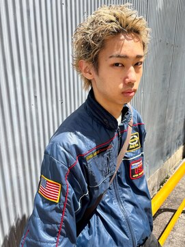 アッドバイケーツー 心斎橋(add by k-two Men's) 癖毛を活かしたハイトーンスパイキーショート★攻めたカジュアル