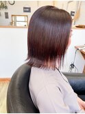 ブロッサム×ピンクオレンジ×切りっぱなしボブ