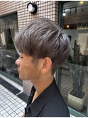 シルバーカラー/ダブルカラー／ブリーチ/メンズカット/