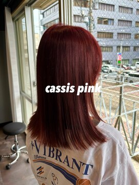 ルミヘアー 金沢駅西口店(Lumi hair) カシスピンクx切りっぱなし