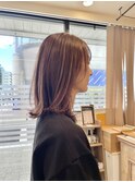 ミディアムレイヤー×暖色系ブラウンカラー