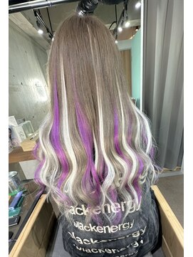 リノ(Lino) Lino 紫+ホワイトハイライト