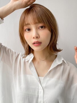 エトラ 渋谷店(etora) 前髪 外ハネボブ ミニウルフ  ホワイトグレージュ"