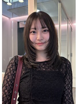 フィルムス 表参道(FILMS) ミニボブレイヤー/レイヤーカット/ウォームベージュ/前髪/表参道