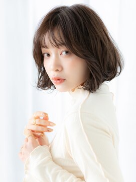 カバーヘア ブリス 大宮西口(COVER HAIR bliss) 大人ガーリー丸みウォームブラウンボブパーマ//大宮20代30代40代