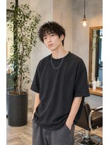MEN's Baguz MEN'Sカット/ MEN'Sパーマ/ MEN'Sカラー 無造作スパイラルパーマ韓国風マッシュ束感ニュアンス質感メンズ