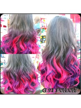 美容室キャンディー ベルベット(Candy Velvet) 進化系グラデーション　やりすぎないカラフルカラー