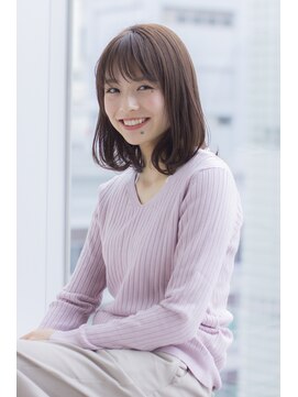 ラフ フロム ガーデン(Laf from GARDEN) 【寺尾拓巳】大人かわいいイルミナカラーココアブラウンミディ