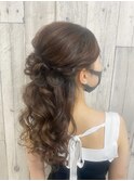 ヘアセット/ヘアアレンジ/ハーフアップ/ゴージャス/デート