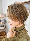 30代40代50代耳かけショート前髪なしハンサムショートカット小顔