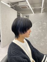 ファイブバイジエクト 堀江(FIVE by The Ect)&nbsp;ウルフカット　インナーウルフ　インナーカラー　インナーブルー