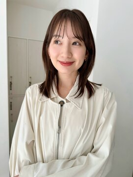 ガーデンヨコハマエスト(GARDEN YOKOHAMA est) ミディアム　レイヤーカット　鎖骨ロブ　メルティカラー　前髪