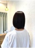 黒髪/ボブルフ/ネビージュ/小顔/ワンレン/ボブ/ショート/前髪