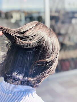 ヘアショップエヌアンドエー 久喜 栗橋店(hairshop N&A) 外ハネボブディ×インナーカラー パープル/ブルー/バイオレット