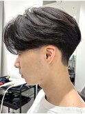 メンズセンターパートウルフセンターパートニュアンスパーマ襟足