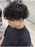 MEN’S HAIR/ブルーブラック/フェザーパーマ/渋谷