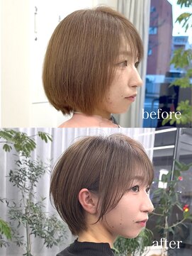 エルヘアメゾン(el. hair maison) 静岡ショートヘーゼルベージュ静岡ショートボブマッシュショート