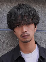 テン 心斎橋(tenn.)&nbsp;心斎橋シャドウパーマメンズマッシュウルフカット波巻きパーマ
