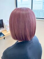 モーラ 鳳店(MOLLA)&nbsp;艶感ローズピンク×切りっぱなしミニボブ【鳳】