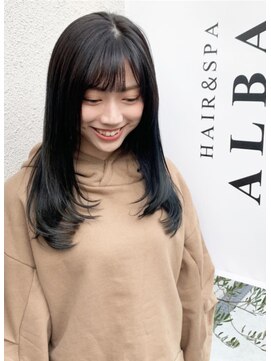 ヘアーアンドスパ アルバス(HAIR&SPA ALBAS) 『ALBAS』レイヤー×ダークブルージュ×艶×透明感×綺麗め女子