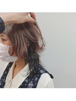 リノショアーズ 日本大通り店(RINOSHORES)&nbsp;大人可愛い逆インナーピンクベージュウルフブラウンカラー