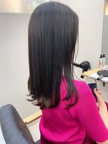 モルニ(MORNI)&nbsp;髪質改善トリートメント_マロンベージュ Aラインボブ かきあげ