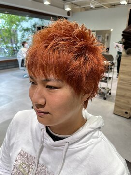 アンプヘアー 桂店(unpeu hair) メンズショート×オレンジカラー