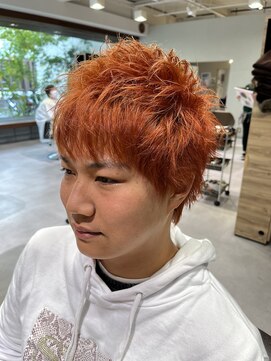 アンプヘアー 桂店(unpeu hair) メンズショート×オレンジカラー