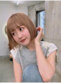 小顔ヘア前髪シースルーバング大人ボブレイヤーカット