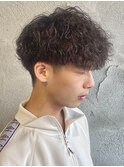 メンズマッシュ縦落ちツイストスパイラルパーマ群馬高崎眉毛