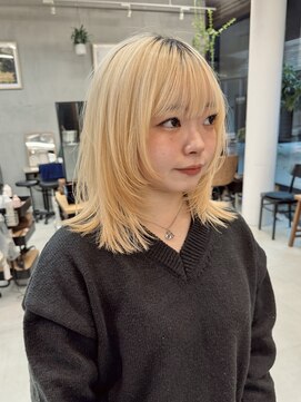 ミィ 表参道(mee.) 黒髪/ボブウルフ/ネビージュ/小顔/ワンレン/髪質改善/前髪