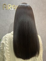 アロウ(ARAW) 透明感あるオリーブブラウン髪質改善カラー