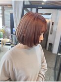 元町 三宮 縮毛矯正 白髪ぼかし ピンクベージュ 髪質改善 ボブ