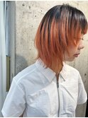 コーラルオレンジのコントラストカラー/レイヤースタイル