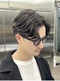 大分毛流れ強めニュアンスパーマメンズカットセンターパート10代