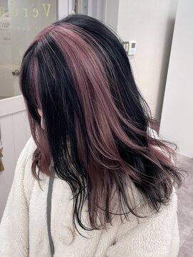 ヴェルダ 池袋店(verda) セクションカラー ブラック×ピンク【shion】