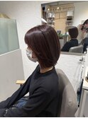 ピンクブラウンレイヤーボブ