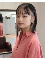 カモン(CAMON) 【耳掛けで魅せる】黒髪×ホワイトブロンドのフレーミングカラー