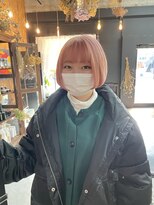 チャプター 問屋町(chapter)&nbsp;ケアブリーチぱつっとボブホワイトピンクベージュカラーミニボブ