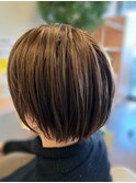 ショートボブ、髪質改善、白髪ぼかし、キッズカット、カット