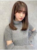 ミディアム 艶髪 透明感 髪質改善 ココアブラウン