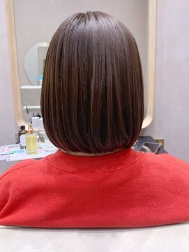 ガーデンヨコハマエスト(GARDEN YOKOHAMA est) 似合わせカット　イメチェン　フルバング　オリーブベージュ