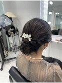 結婚式ヘアセット ゆるふわシンプルシニヨン