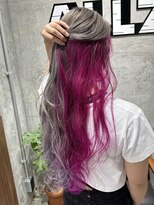 オルズ 渋谷(ALLZ)&nbsp;ピンクインナーカラーダブルカラーケアブリーチケアカラー
