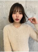20代30代40代/大人可愛いふんわり内巻きボブ/シースルーバング