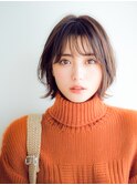 小顔ボブルフネビージュ30代40代ショート7