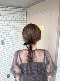 編みおろし　ルーズヘア　参列ヘア